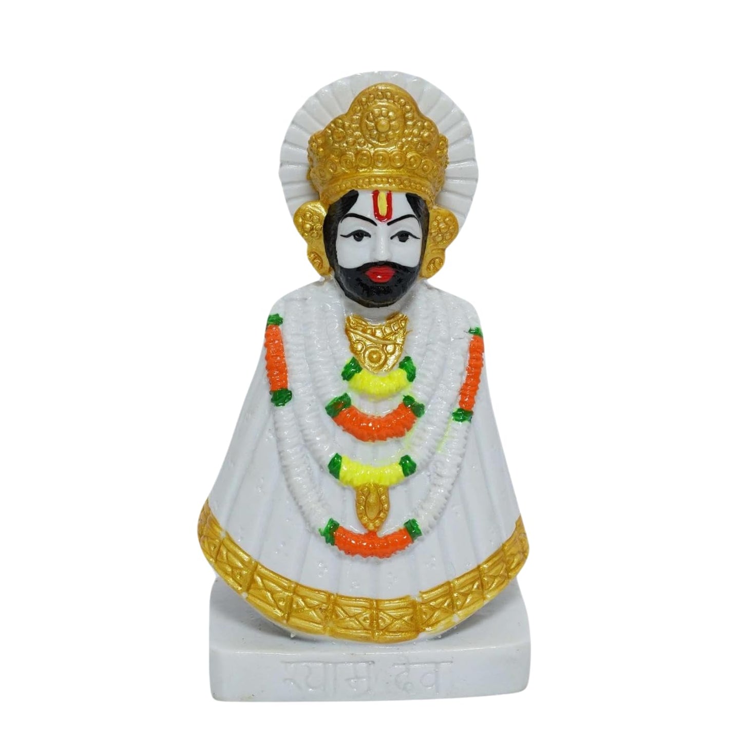 OSTNKART Khatu Shyam Ji Murti Polyresin 6 inch White Idol and Figurine for Gifting and Home and Office Decor (White,15.5L x 6.5W x 8.5H cm)