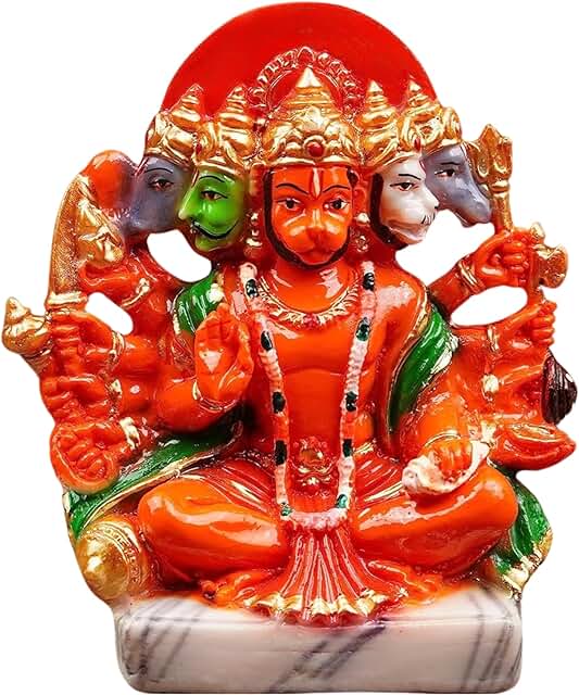 OSTNKART Hanuman Ji Murti Panchmukhi Hanuman for Door Entrance Temple Home & Office Decor Living Room Decoration Gift for New House Warming ceramony Diwali Gift bajarangbali Balaji Idol Evil Eye
