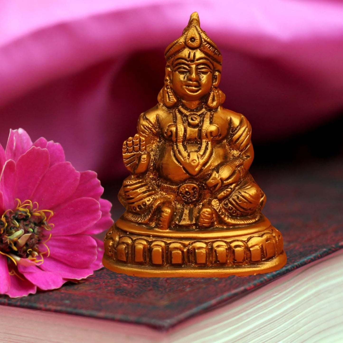 OSTNKART Kuber Murti 4 inch Polyresin Idol for Diwali Pooja puja,Home Office Living Room Decor Good Luck Statue for Pooja Room Decorative Showpiece Gift for Housewarming ceramony