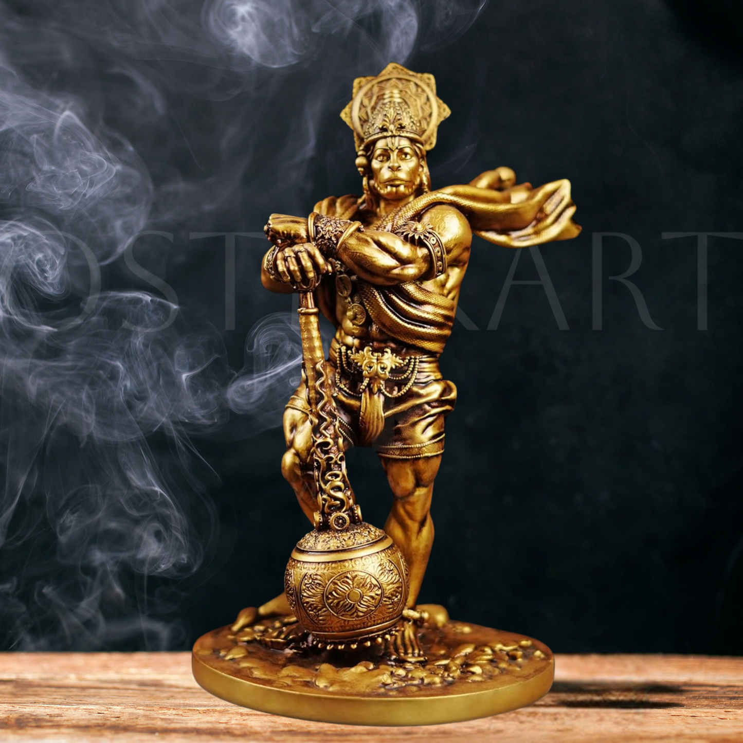 OSTNKART Bahubali Hanuman Ji Murti – Divine Bajrangbali Idol for Car Dashboard & Home Décor (4 Inch, Bahubali Hanuman)