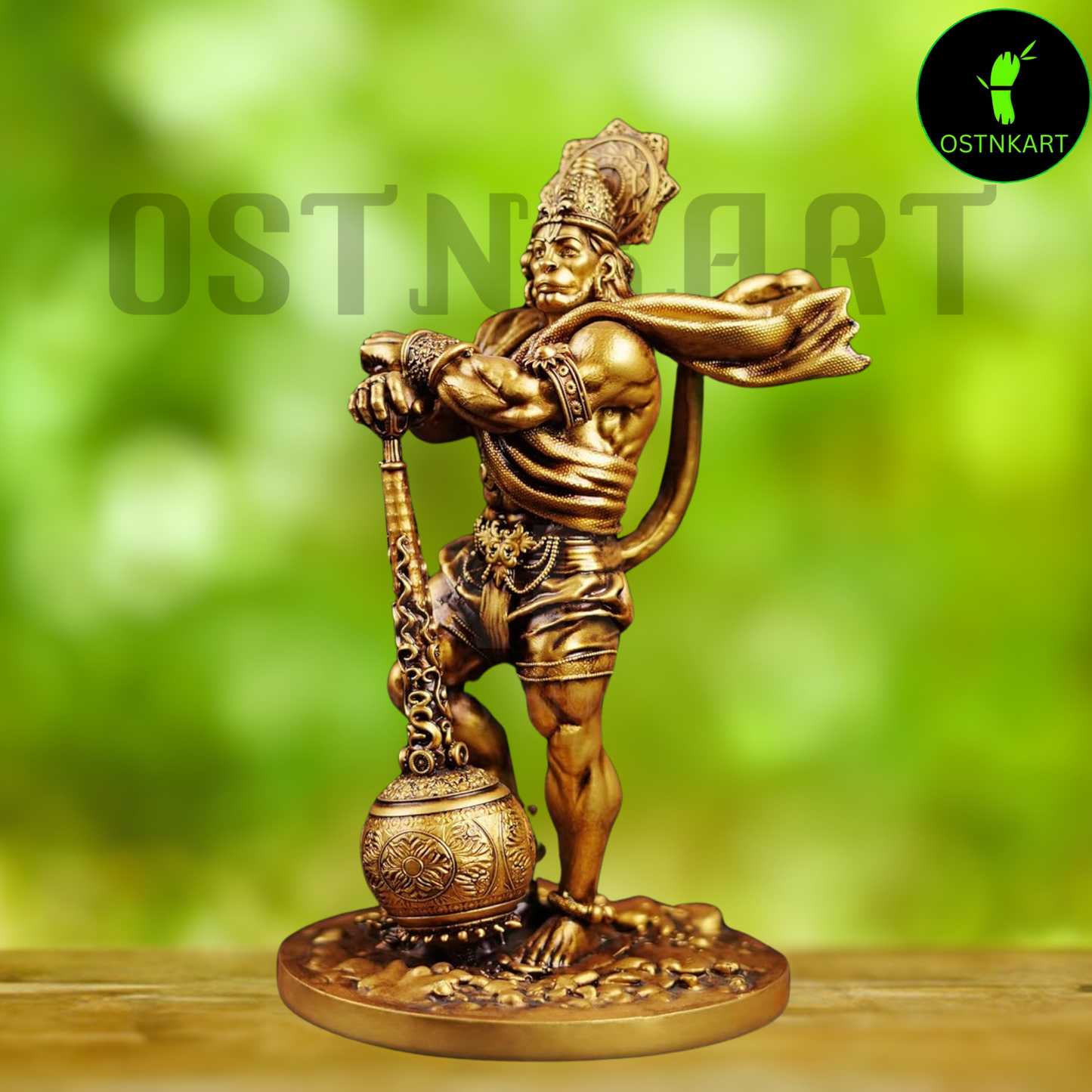 OSTNKART Bahubali Hanuman Ji Murti – Divine Bajrangbali Idol for Car Dashboard & Home Décor (4 Inch, Bahubali Hanuman)
