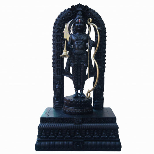 OSTNKART Ram Lalla Ayodhya Murti Pooja Room Decorative Statue(Polyresin 7 Inch,Black)