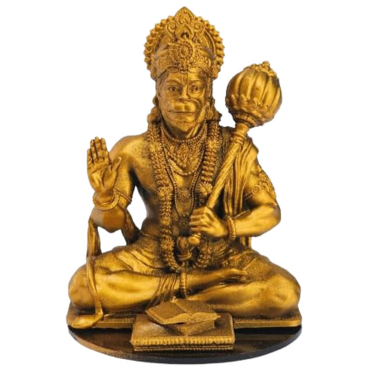 OSTNKART Hanuman Ji Murti for Car Dashboard Idol, Temple,Home & Office Decor Statue, Living Room Show Piece, New House Warming, Birthday, Diwali Blessing Hanuman Statue (Gold 6L x 5.5W x 8H cm)