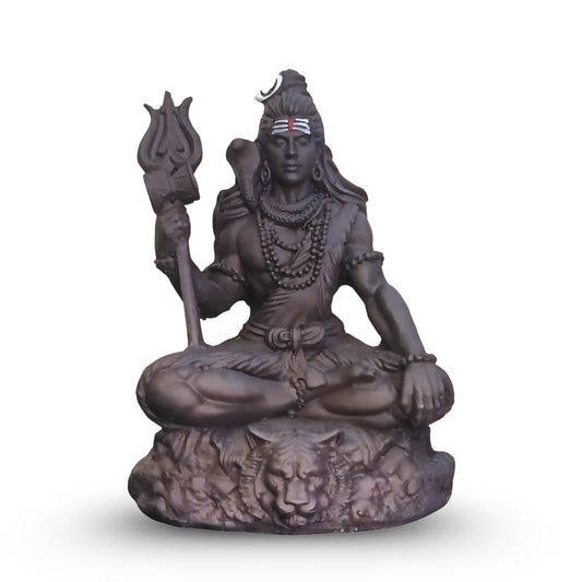 Lord Bholenath Shiva Idol Resin 3.5 Inch for Car Dashboard, Home Temple & Gift Décor (Size: L-7 x W-5 x H-9 cm)