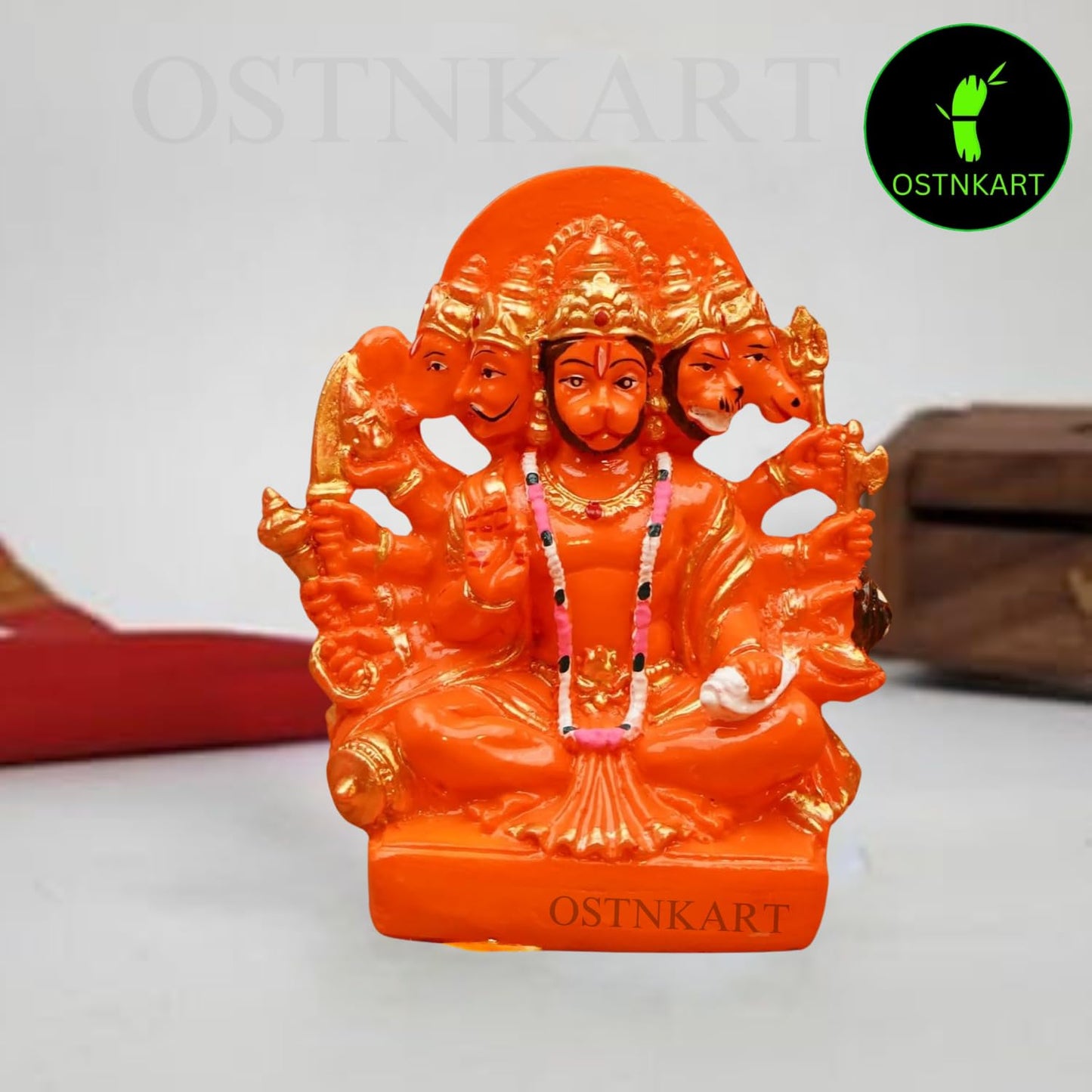 OSTNKART Hanuman Ji Murti Panchmukhi Hanuman for Door Entrance Temple Home & Office Decor Living Room Decoration Gift for New House Warming ceramony Diwali Gift bajarangbali Balaji Idol Evil Eye