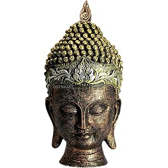 OSTNKART Gautam Buddha Head Statue Idol Home & Office Decorative Good Luck Show Piece Gift Item for Living Room Shelf, Tea Table Top, Decoration, New Shop & House Warming Ceramony