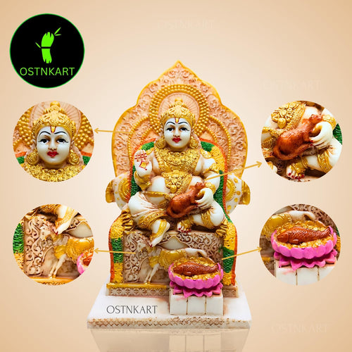Kuber murti 7 inch Polyresin Idol kubera Statue Home & Office Pooja Room,Living Room Decor Show Piece Gift Good Luck Feng Shui (Multicolour,Size -7 * 4.5 * 3.5 inch)