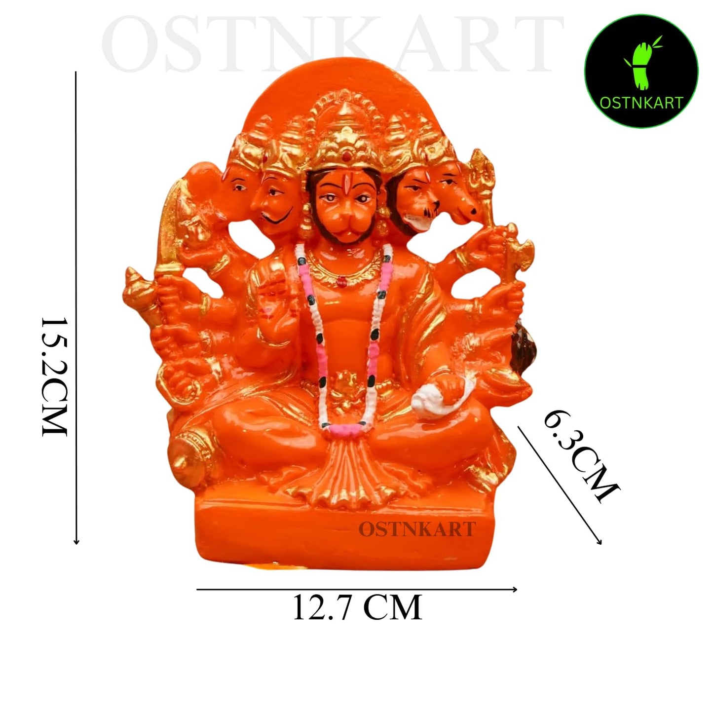 OSTNKART Hanuman Ji Murti Panchmukhi Hanuman for Door Entrance Temple Home & Office Decor Living Room Decoration Gift for New House Warming ceramony Diwali Gift bajarangbali Balaji Idol Evil Eye