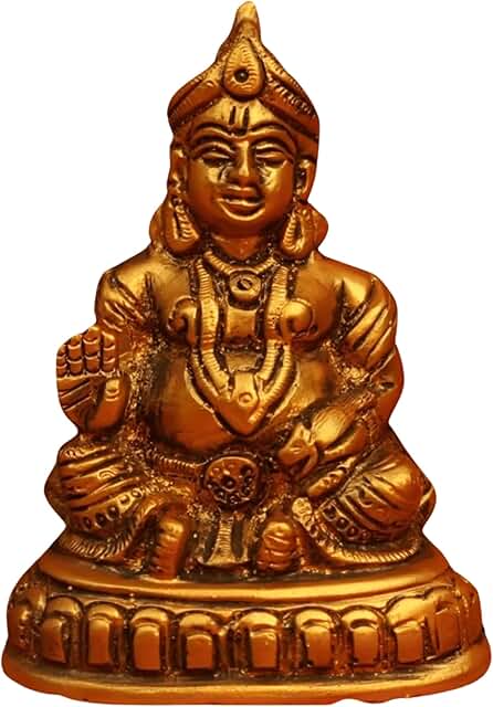OSTNKART Kuber Murti 4 inch Polyresin Idol for Diwali Pooja puja,Home Office Living Room Decor Good Luck Statue for Pooja Room Decorative Showpiece Gift for Housewarming ceramony