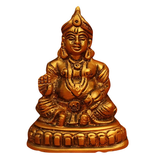 OSTNKART Kuber Murti 4 inch Polyresin Idol for Diwali Pooja puja,Home Office Living Room Decor Good Luck Statue for Pooja Room Decorative Showpiece Gift for Housewarming ceramony