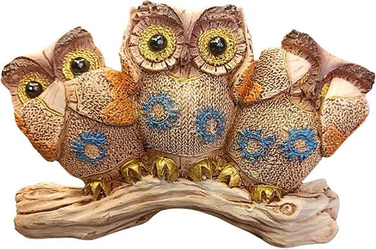 OSTNKART Lucky Owl Statue for Good Luck – 6 Inch Resin Figurine | Antique Multicolour Showpiece for Home & Office Decor | Feng Shui & Vastu Good Luck Charm | Evil Eye Protection Gift Item