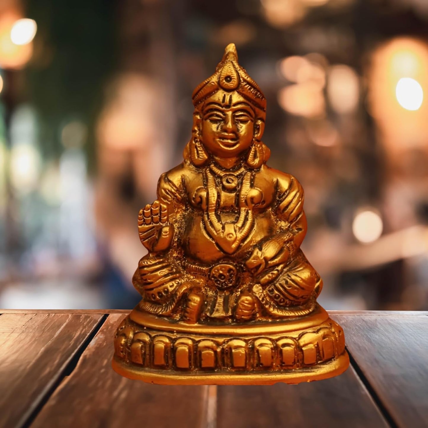 OSTNKART Kuber Murti 4 inch Polyresin Idol for Diwali Pooja puja,Home Office Living Room Decor Good Luck Statue for Pooja Room Decorative Showpiece Gift for Housewarming ceramony