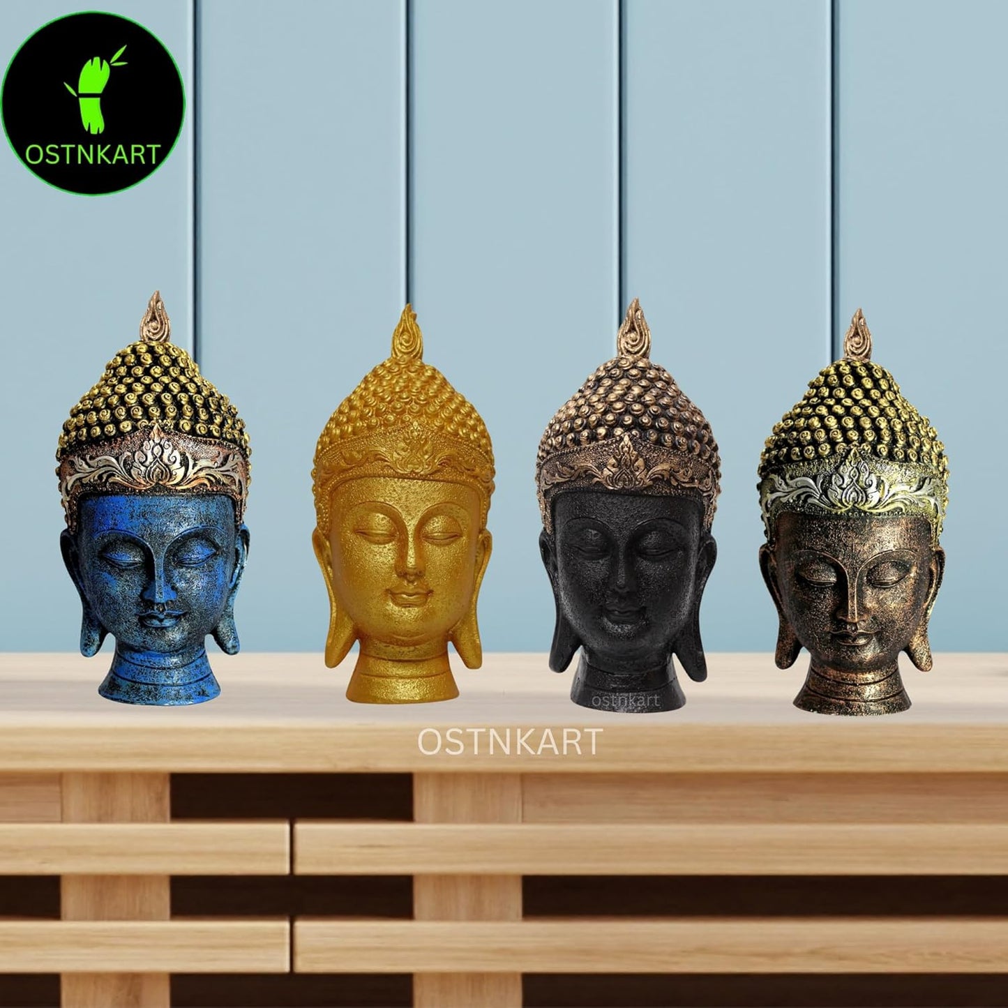 OSTNKART Gautam Buddha Head Statue Idol Home & Office Decorative Good Luck Show Piece Gift Item for Living Room Shelf, Tea Table Top, Decoration, New Shop & House Warming Ceramony