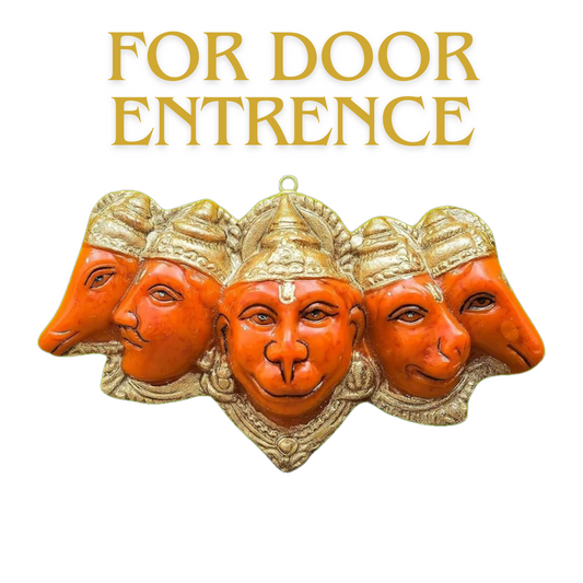 OSTNKART Polyresin Panchmukhi Hanuman Ji Murti Statue for Door Entrance| Statue for Home Decor, Gifting,Protection from Evil Eye