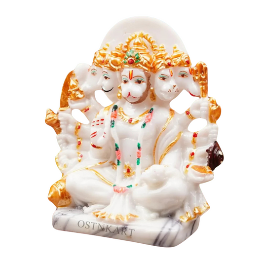 OSTNKART Hanuman Ji Murti Panchmukhi Hanuman for Door Entrance Temple Home & Office Decor Living Room Decoration Gift for New House Warming ceramony Diwali Gift bajarangbali Balaji Idol Evil Eye