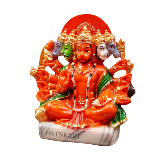 OSTNKART Hanuman Ji Murti Panchmukhi Hanuman for Door Entrance Temple Home & Office Decor Living Room Decoration Gift for New House Warming ceramony Diwali Gift bajarangbali Balaji Idol Evil Eye