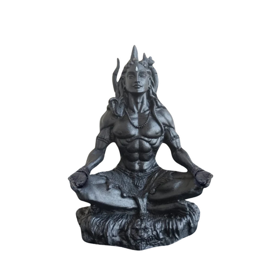 OSTNKART Mahayogi Adiyogi Shiva Statue 3.5 inch Polyresin Car Dashboard Idol, Shiv Ji Pooja Room,Living Room Show Piece New House Warming Gift(black,Size -‎6.1L x 5.1W x 8.9H cm)