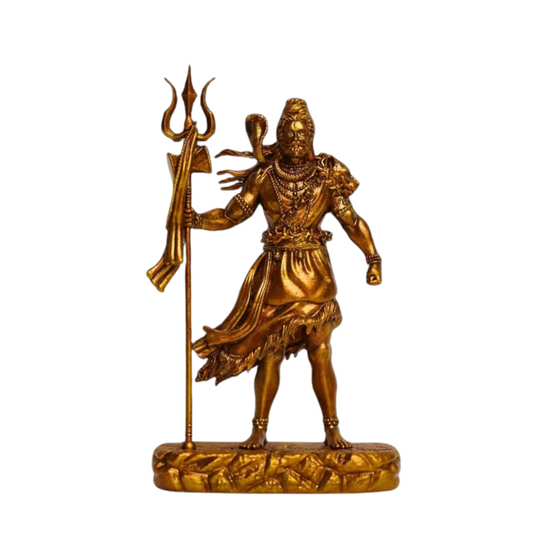 OSTNKART Shiva Statue Car Dashboard Idol, Shiv Ji for Birthday,Annivesary, Home & Office Pooja Room,Living Room Show Piece New House Warming Gift (Golden,Size -12 * 7 * 4 cm)